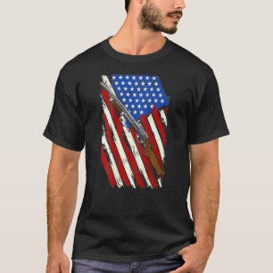 Camiseta Bandera Estadounidense De Atrapamiento En Una Palo