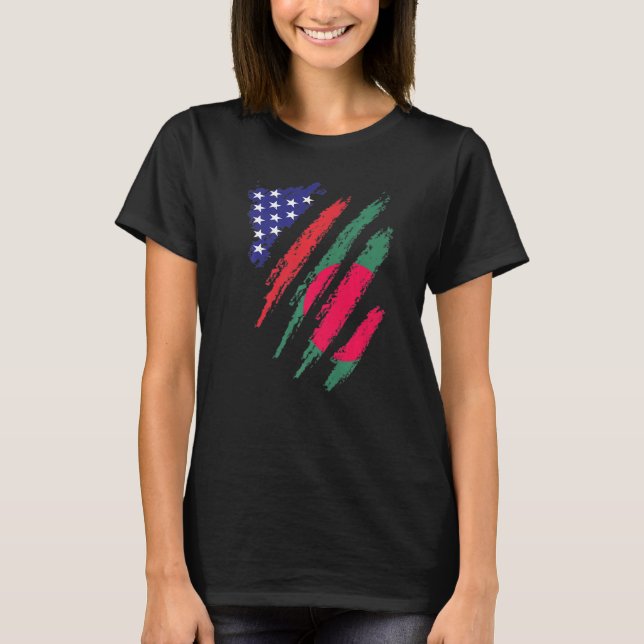 Camiseta Bandera estadounidense de Bangladesh Patriot Herit (Anverso)