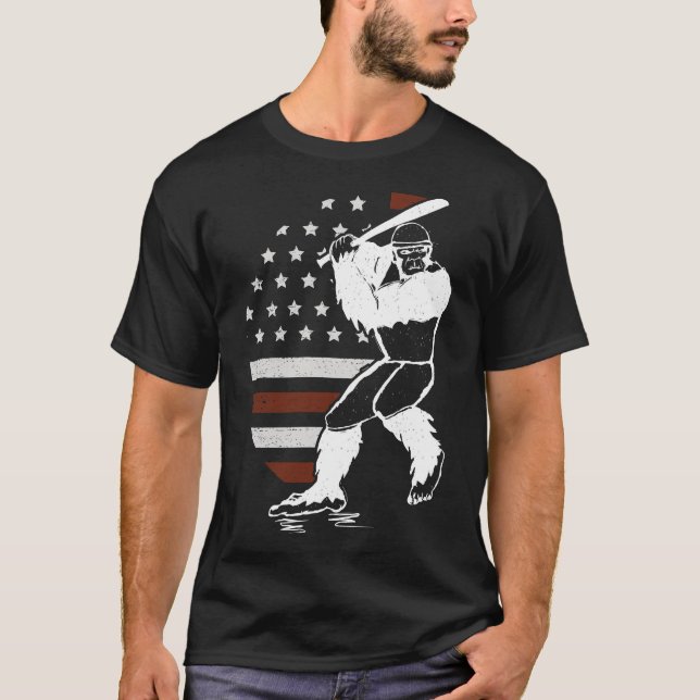 Camiseta Bandera estadounidense de béisbol de pie gigante S (Anverso)