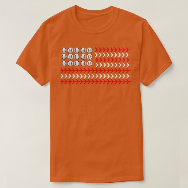 Camiseta Bandera estadounidense de béisbol patriótico 10 (Diseño del anverso)