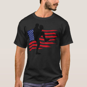 Camiseta Bandera estadounidense de béisbol patriótico 3