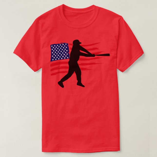 Camiseta Bandera estadounidense de béisbol patriótico 4 (Diseño del anverso)