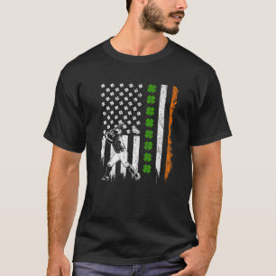 Camiseta Bandera estadounidense de béisbol Retro Shamrock S