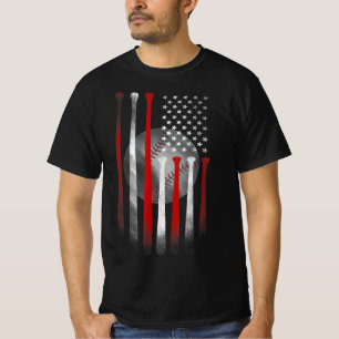 Camiseta Bandera estadounidense de béisbol vintage Dad Mom