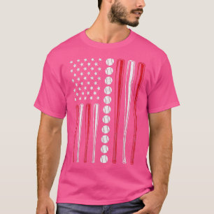 Camiseta Bandera estadounidense de béisbol vintage Regalo p