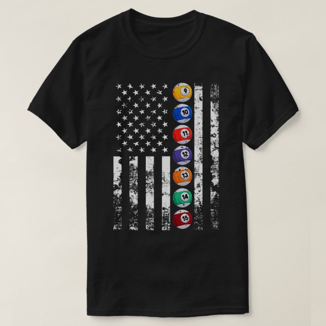 Camiseta Bandera estadounidense de Billiards Estados Unidos (Diseño del anverso)