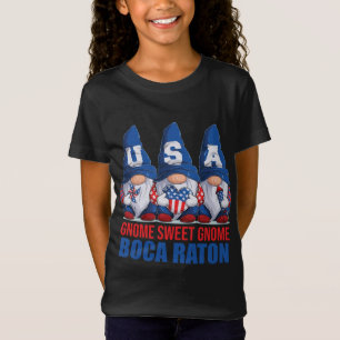 Camiseta Bandera estadounidense de Boca Raton Florida Gnome