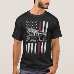 Camiseta Bandera estadounidense de bomberos delgada de líne