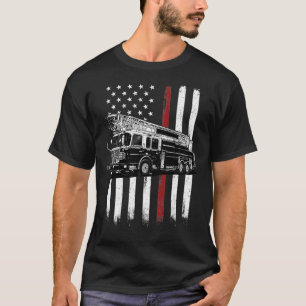 Camiseta Bandera estadounidense de bomberos delgada de líne