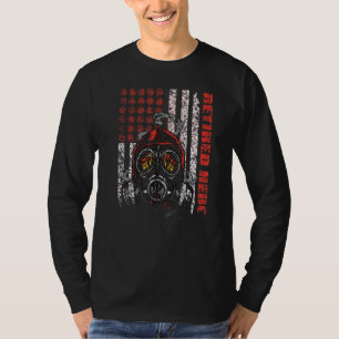 Camiseta Bandera estadounidense de bomberos gasmascarilla r