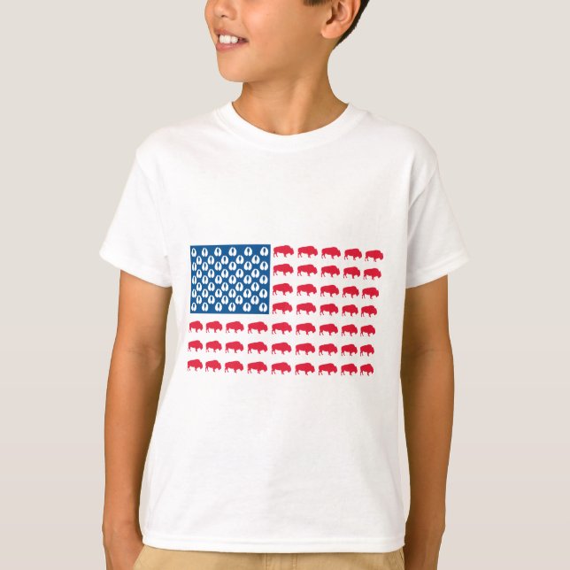 Camiseta Bandera estadounidense de búfalos (Anverso)