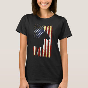 Camiseta Bandera estadounidense de "Bull Terrier Silhouette