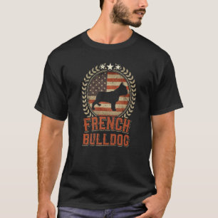 Camiseta Bandera Estadounidense De Bulldog Francés