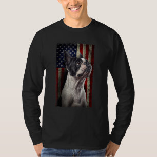 Camiseta Bandera Estadounidense De Bulldog Francés