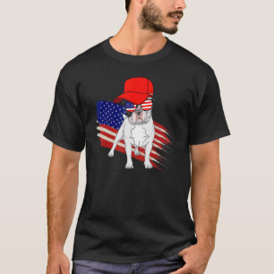 Camiseta Bandera Estadounidense De Bulldog Francés Ee. Uu.