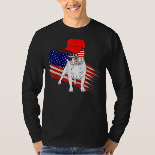 Camiseta Bandera Estadounidense De Bulldog Francés Ee. Uu. 