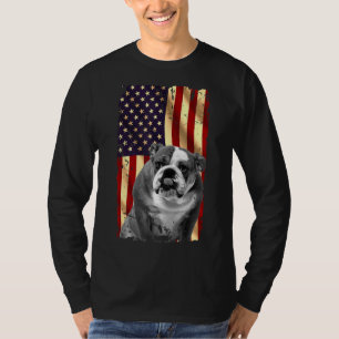 Camiseta Bandera estadounidense de Bulldog inglés patriótic