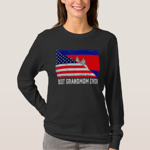 Camiseta Bandera estadounidense de Camboya Mejor Abuela Jam