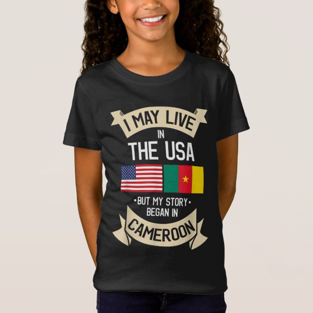 Camiseta Bandera estadounidense de Camerún Estados Unidos R (Anverso)