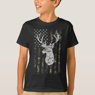 Camiseta Bandera estadounidense de Camo de Caza de Deer