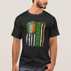Camiseta Bandera estadounidense de carpintería angustiada p