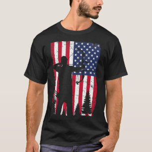 Camiseta Bandera estadounidense de caza de ballenas con tir