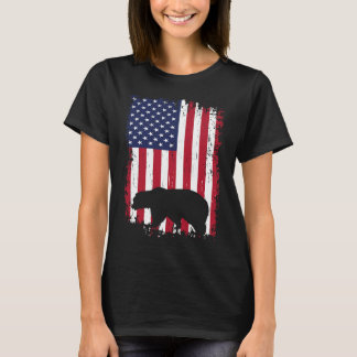 Camiseta Bandera estadounidense de caza de osos