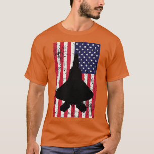 Camiseta Bandera estadounidense de caza patriótica F22 Rapt