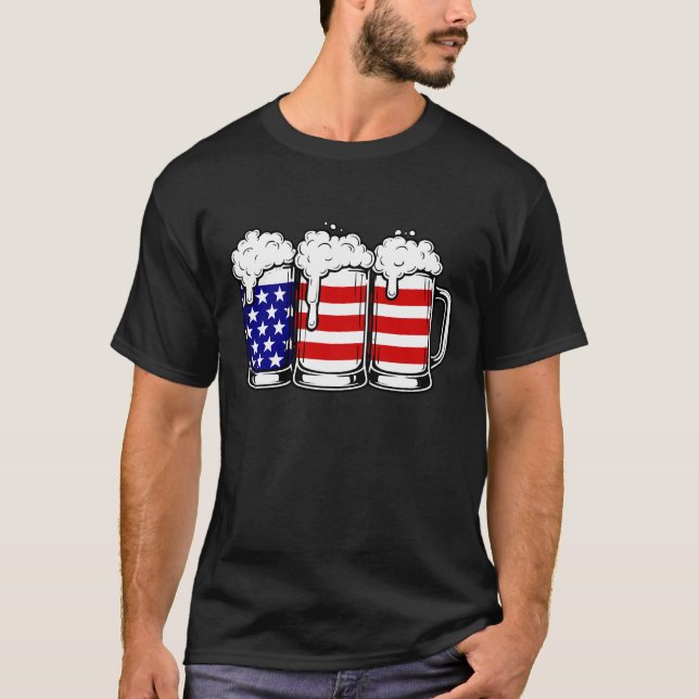 Camiseta Bandera estadounidense de Cerveza (Anverso)