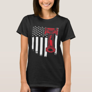 Camiseta Bandera Estadounidense De Coche Mecánico Para Afic