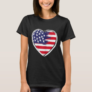 Camiseta Bandera Estadounidense De Corazón 4 De Julio Patri