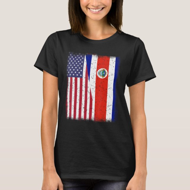 Camiseta Bandera estadounidense de Costa Rica Hombres Hombr (Anverso)