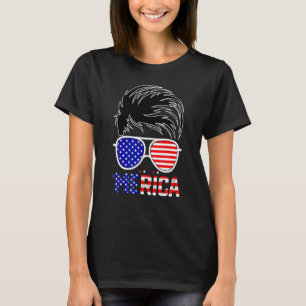 Camiseta Bandera Estadounidense De Cristal De Sol De Merica