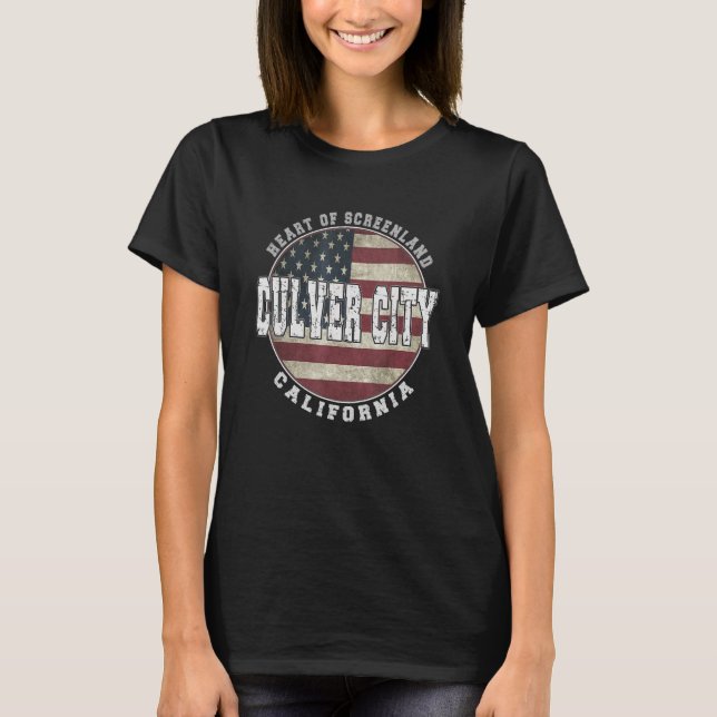 Camiseta Bandera estadounidense de Culver City California (Anverso)