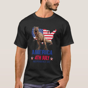 Camiseta Bandera Estadounidense De Dinosaurios 4 De Julio P