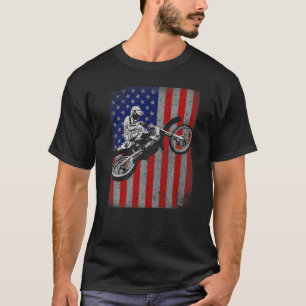Camiseta Bandera estadounidense de Dirt Bike Rider Motocros