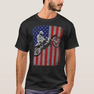 Camiseta Bandera estadounidense de Dirt Bike Rider Motocros