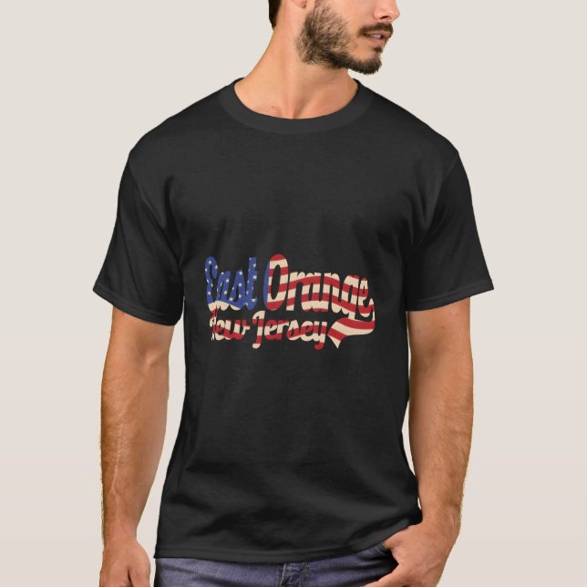 Camiseta Bandera estadounidense de East Naranja City New Je (Anverso)