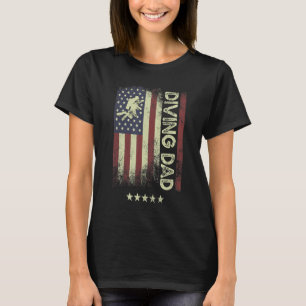 Camiseta Bandera estadounidense de EE.UU. Buceando papá 1