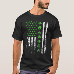 Camiseta Bandera estadounidense de EE. UU. Shamrock Irish S