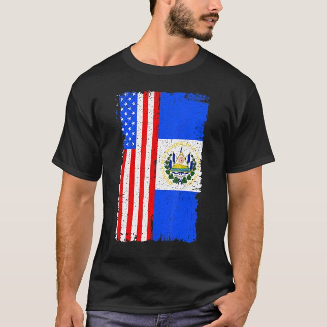 Camiseta Bandera estadounidense de El Salvador Patrimonio R (Anverso)