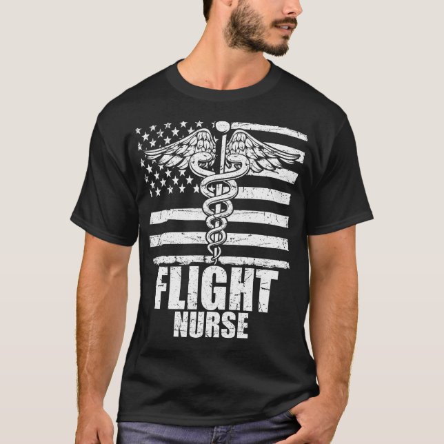 Camiseta Bandera estadounidense de enfermería de vuelo (Anverso)