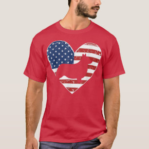 Camiseta Bandera estadounidense de época 4 de julio Corgi D