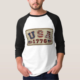 Camiseta Bandera estadounidense de época USA 1776