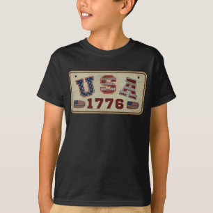 Camiseta Bandera estadounidense de época USA 1776