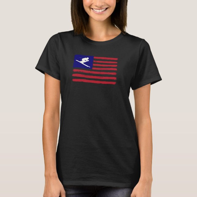 Camiseta Bandera estadounidense de esquí de montaña patriót (Anverso)