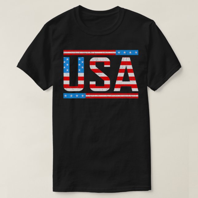 Camiseta Bandera estadounidense de Estados Unidos 4 de juli (Diseño del anverso)
