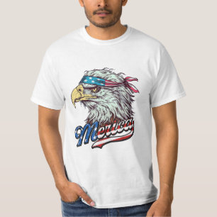 Camiseta Bandera estadounidense de Estados Unidos Bald Eagl