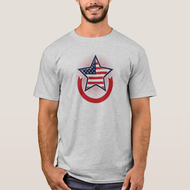 Camiseta Bandera estadounidense de estrella, rojo blanco y  (Anverso)
