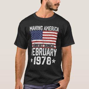 Camiseta Bandera estadounidense de febrero de 1978 44º cump